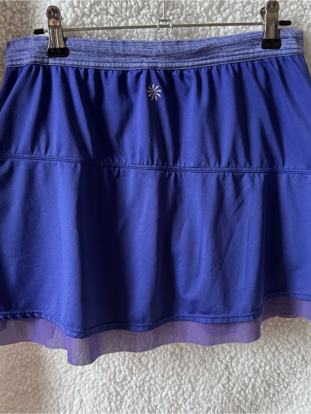 ATHLETA Purple Tulle Underlay A-Line Skort Skirted Shorts Golf Tennis Womens M